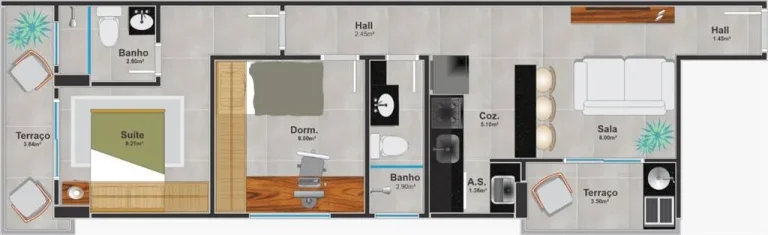 Imagem APARTAMENTO COM 53.29 m² - FORTE - PRAIA GRANDE SP