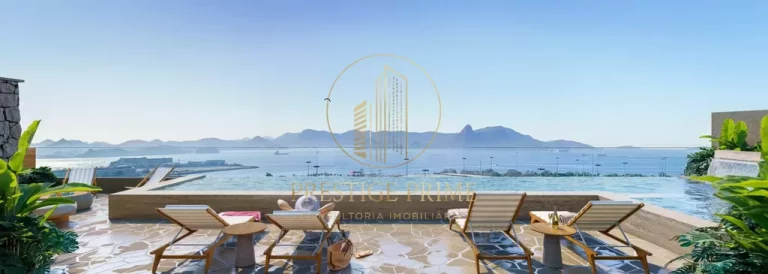 Imagem Do outeiro ao Pão de Açúcar, o horizonte carioca aos seus pés. Apartamentos na planta de studio,...