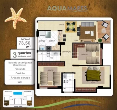 Imagem Apto - 3 Quartos - 1 Suíte - 80 m² - Intermares - Cabedelo/PB