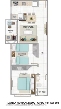 Imagem Apartamento à Venda em Serraria, São José - 2 Quartos, 65m²