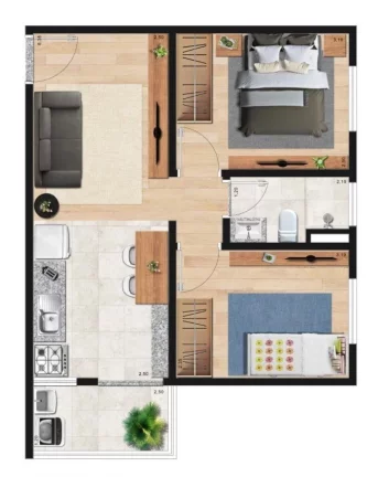 Imagem Apartamento 2 quartos em Taboão da Serra SP, comprar apartamento 2 dormitórios em Taboão da Serra SP, apartamento em obra