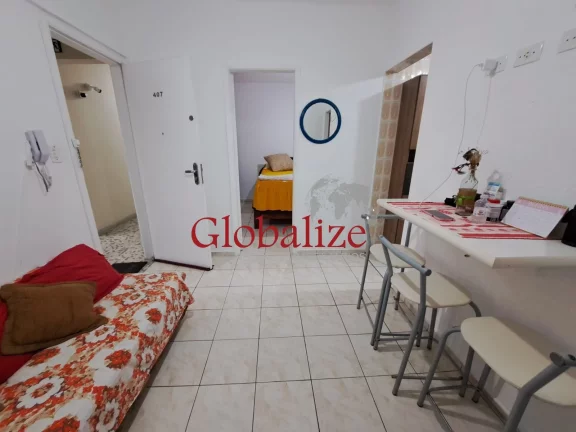 Imagem Apartamento à venda com 43m², 1 quarto, elevador, quadra da praia e garagem por R$320.000,00