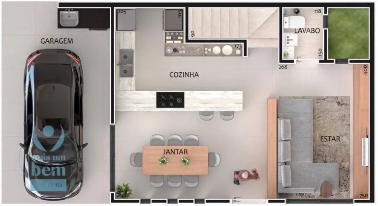 Imagem Lindíssimo Sobrado com 3 dormitórios à venda, 173 m² por R$ 865.000 - Bairro Alto - Curitiba/PR