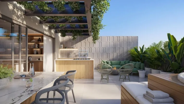Imagem Um residencial que encanta tanto na arquitetura - com seu rooftop que permite o vislumbre panorâmic...