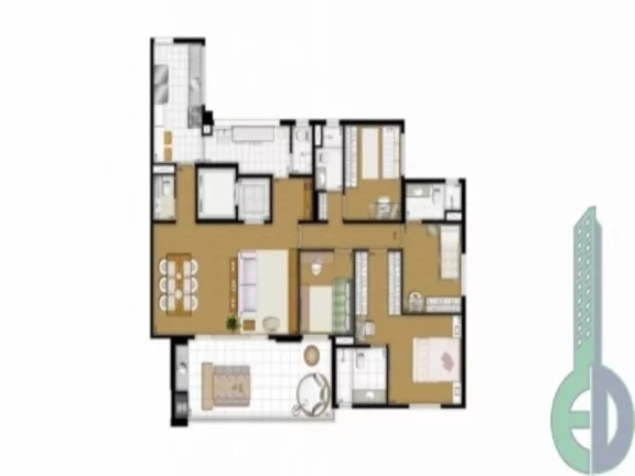 Imagem Imperdível apartamento à venda no Centro de São Bernardo do Campo-SP, 3 quartos, 2 suítes, 3 banheiros, 2 vagas de garagem, 123 m² - Condomínio DOMO HOME