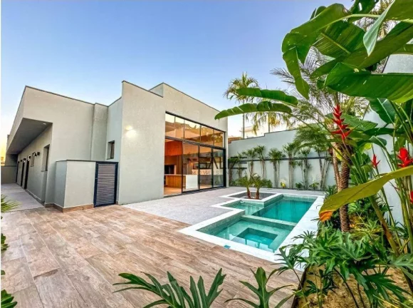 Imagem Casa moderna com 3 suítes e escritório a venda, por R$ 3.190.000 - Condomínio Alto Padrão - Indaiatuba/SP