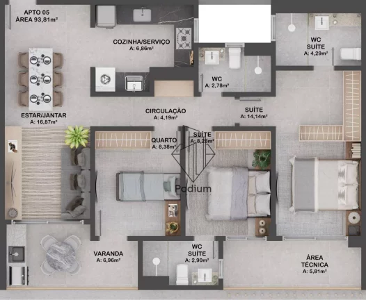 Imagem Apartamentos com varanda / sacada gourmet a 140m da praia de Intermares - AP2219