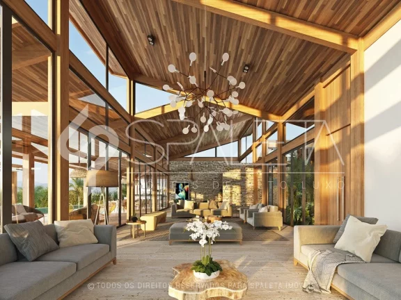 Imagem Lindíssima mansão tropical em fase avançada de construção à venda na Fazenda Boa Vista