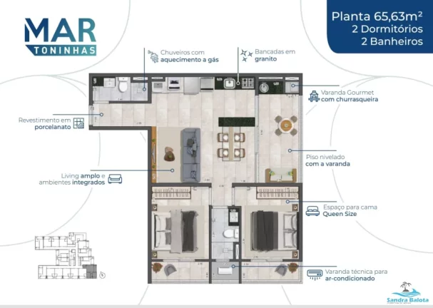 Imagem Stúdios de 35,70 m²/Toninhas-Ubatuba