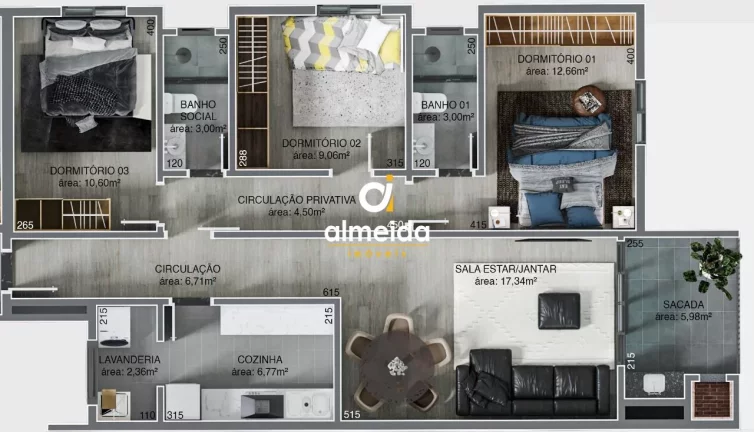 Imagem APARTAMENTO RESIDENCIAL NOVO 3 DORMITÓRIO PARA MORAR