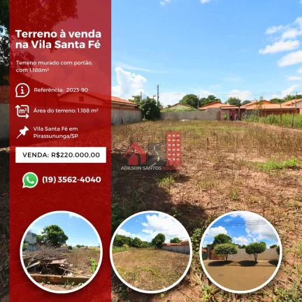 Terreno, Vila Santa Fé, Pirassununga - R$ 220 mil, Cod: 158