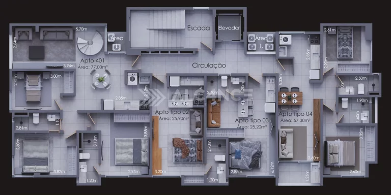 Imagem Studio - 25,2 m² - Ponta de Campina, Cabedelo/PB