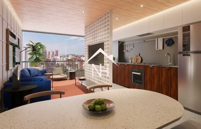 Imagem apartamento de 80m c/ 2 suítes, terraço gourmet, 1 vaga, piscinas, bicicletário, lavanderia, pet place, fitness, bar, espaço gourmet, delivery space