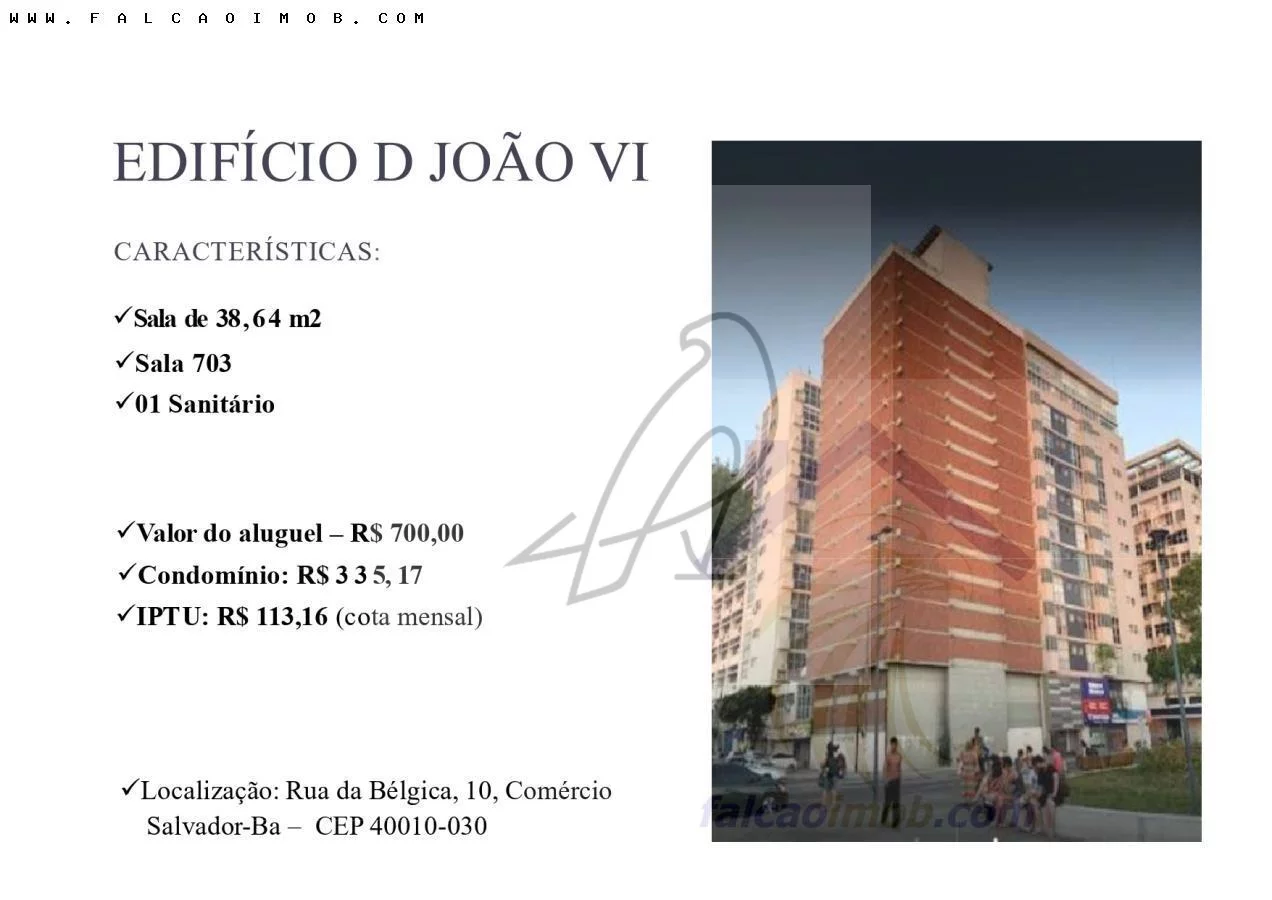 Sala Comercial para Locação em Salvador / BA no bairro Com?(C)rcio