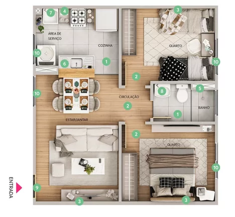 Imagem Flores de Bragança - Fase 2 - Apartamento à venda no bairro Forquilhas - São José/SC