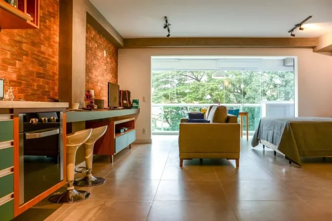 Imagem Apartamento novo. Lindo studio de 52M² - Brooklin. Mobiliado com moderna decoração. Possui vaga de garagem.