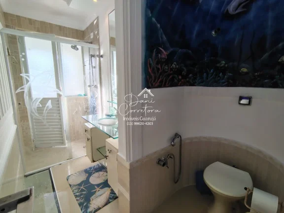 Imagem Apartamento com linda vista para o mar em Guarujá-SP, no Morro do Maluf: 3 quartos, 2 suítes, 2 salas, 3 banheiros, 1 vaga de garagem, 142m².