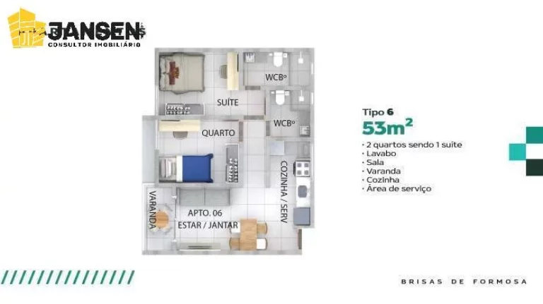 Imagem APARTAMENTOS COM 02 QUARTOS À 100 METROS DA PRAIA DE FORMOSA