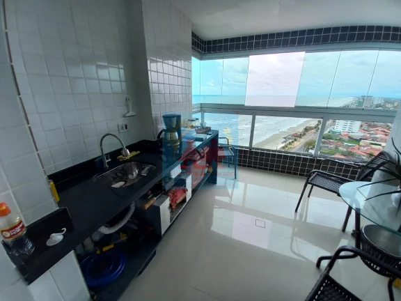 Imagem Título: "Apartamento de 2 Dormitórios na Praia de Mongaguá - Varanda Gourmet e Vista para o Mar - Lazer Completo, 540mil