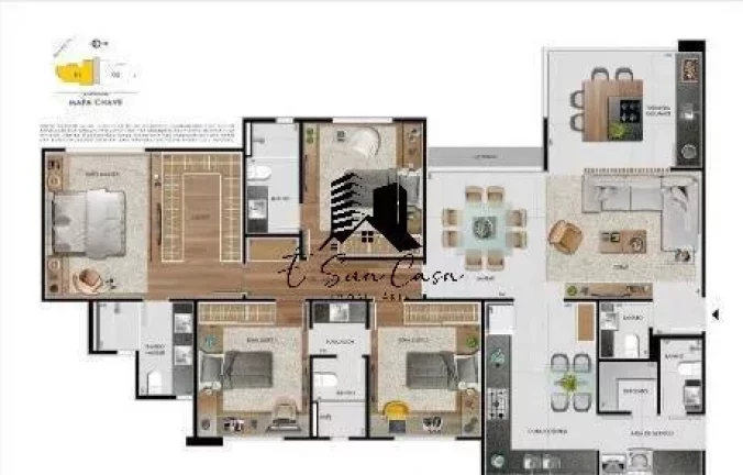Imagem Apartamento à venda 4 quartos Grajau - Belo Horizonte/MG