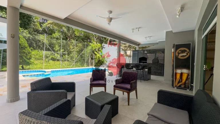 Imagem Sobrado em Condomínio 5 suites com varanda , churrasq quintal e piscina , 4 vagas bairro Jd Vera Cruz, Riviera de são lorenço ,Bertioga