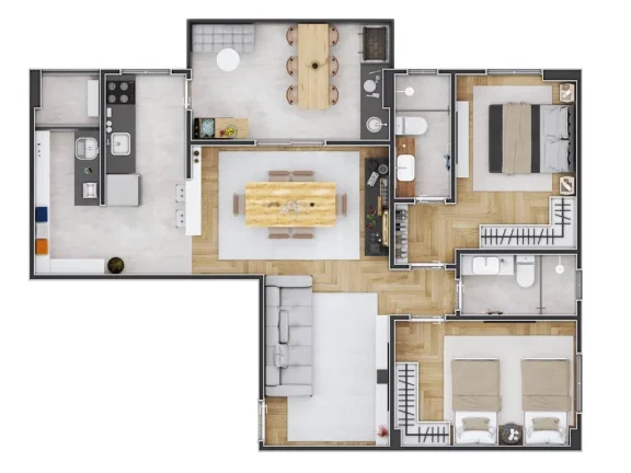 Imagem APARTAMENTO COM 72.9 m² - FORTE - PRAIA GRANDE SP