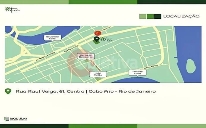 Imagem Flat com 1 dormitório à venda, 32 m² - Centro - Cabo Frio/RJ