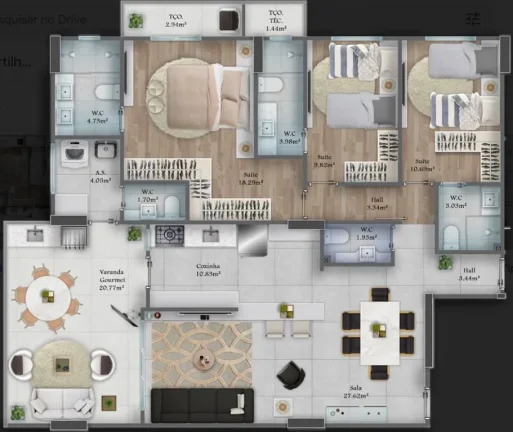 Imagem APARTAMENTO COM 125.57 m² - FORTE - PRAIA GRANDE SP