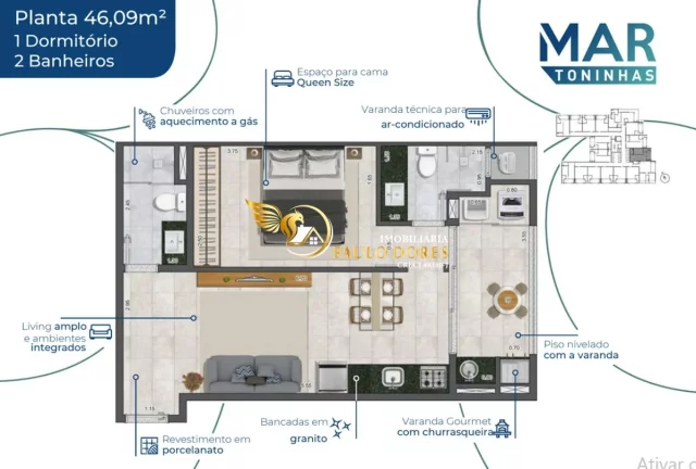Imagem APARTAMENTO À VENDA COM 1 SUÍTE NA PRAIA DAS TONINHAS EM UBATUBA-SP