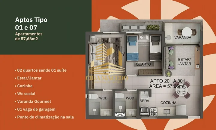 Imagem Apartamento para Venda em João Pessoa, Jardim Oceania, 3 dormitórios, 2 suítes, 3 banheiros, 2 vagas