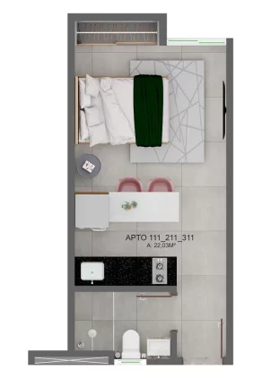 Imagem Studio com 1 dormitório à venda, 22 m² por R$ 251.249,60 - Intermares - Cabedelo/PB