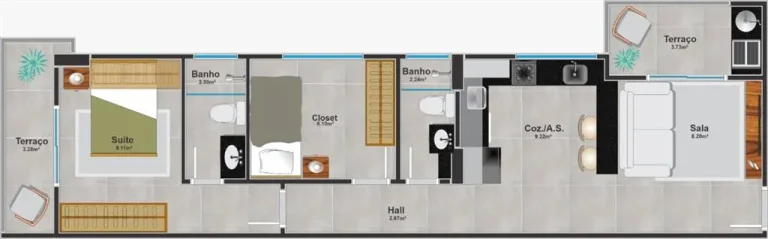 Imagem APARTAMENTO COM 54.97 m² - FORTE - PRAIA GRANDE SP