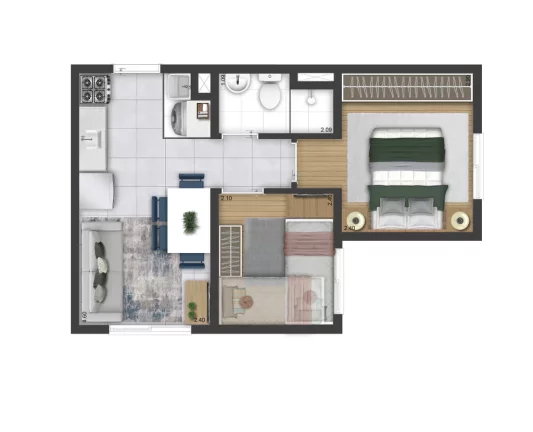 Imagem Apartamento com 2 Quartos à Venda, 32 m² em Jardim Marajoara - São Paulo