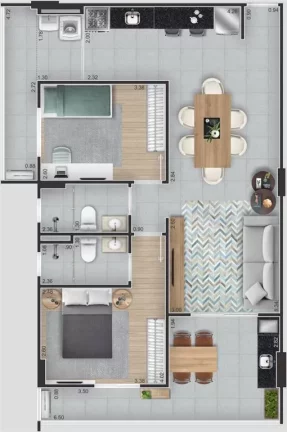 Imagem APARTAMENTO COM 81.54 m² - GUILHERMINA - PRAIA GRANDE SP