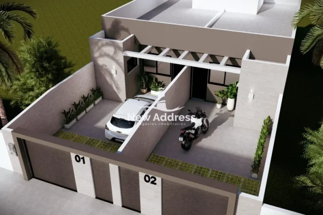 Imagem Casa nova com 2 quartos, suíte e ambiente integrado, em construção com entrega prevista para março