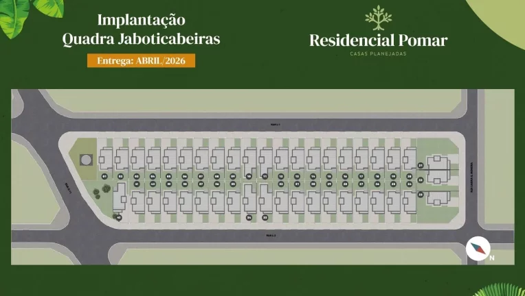 Imagem Casa De 2/4 C Suite , Residencial Pomar , Plano Facilitado MCMV