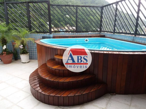 Imagem Cobertura com 3 dormitórios à venda, 207 m² por R$ 795.000 - Marapé - Santos/SP Piscina e churrasqueira