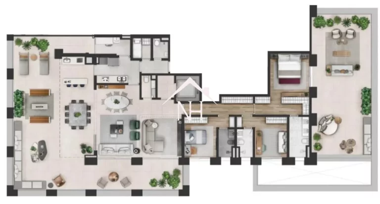 Imagem Garden de 366m c/hall privativo,3 suítes,4 vagas,terraço coberto e descoberto,espaço gourmet,brinquedoteca,piscinas,fitness,pilates,spa,sauna,delivery