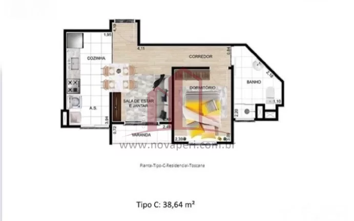 Imagem Imperdível! Apartamento à venda em Caieiras-SP, Jardim dos Abreus: 2 quartos, 1 sala, 1 vaga, 45,94 m² de área. Confira!
