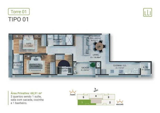 Imagem Apartamento no Residencial Colline Em ITAPEMA S/C.
