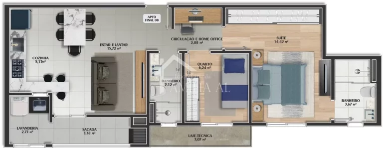 Imagem Apartamento no Anita Garibaldi próx ao Fort Atacadista
