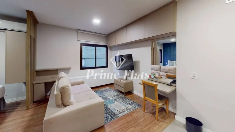 Imagem Flat disponível para venda no Hotel Hampton Park, com 31m², 1 dormitório e 1 vaga