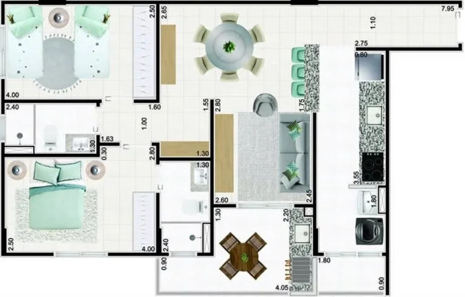 Imagem APARTAMENTO COM 79 m² - CAIÇARA - PRAIA GRANDE SP