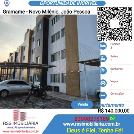 Apartamento à venda no Novo Milênio, Gramame-João Pessoa/PB