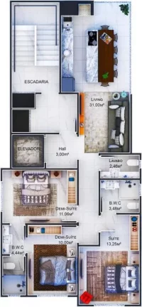 Imagem Apartamento 3 dormitórios para Venda em Itapema, CENTRO, 3 dormitórios, 3 suítes, 4 banheiros, 2 vagas