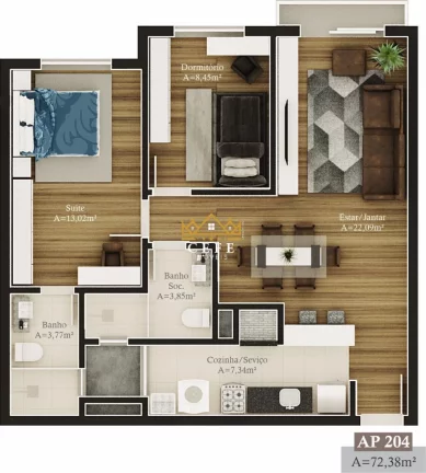 Imagem Apartamento com 2 Dormitorio(s) localizado(a) no bairro Prinstrop em Gramado / RIO GRANDE DO SUL Ref.:1441