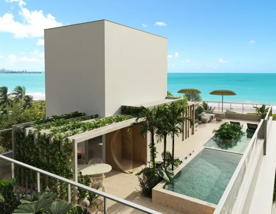 Imagem Apartamento com varanda /sacada gourmet e vista mar a beira mar de Intermares - AP1967