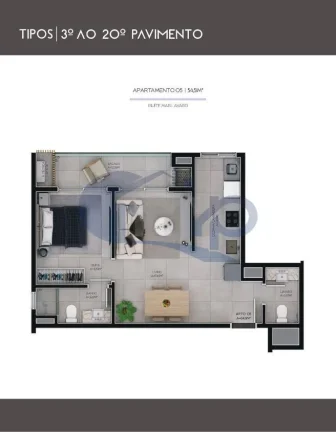 Imagem Apartamento á venda com 1 dormitório no centro de Torres/RS