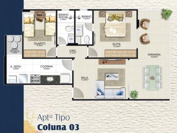 Imagem Apartamento Alto Padrão, 03 Quartos, 01 Suite, Area de Lazer Completa, Elevador, Centro, Guarapari - ES