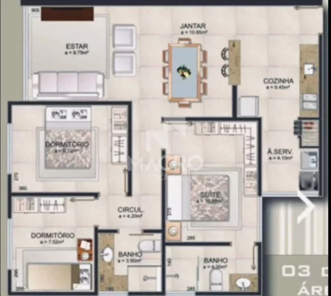 Imagem Vitalle Residence | Rau | 3 quartos (1 suíte) | 83m²